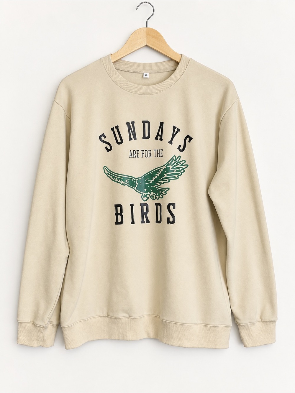 Philadelphia Eagles “Sundays Are for the Birds” Crewneck Sweatshirt Cream XL